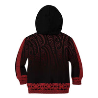 New Zealand Maori Kowhaiwhai Kid Hoodie Whero Maui and Mangopare