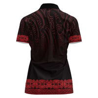 New Zealand Maori Kowhaiwhai Women Polo Shirt Whero Maui and Mangopare