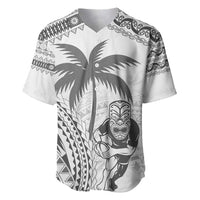 Custom Fiji Black Fern Baseball Jersey Maori Warroir with Fijian Masi Pattern LT9 White - Polynesian Pride