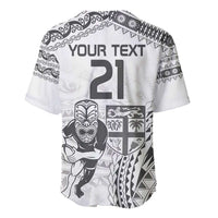 Custom Fiji Black Fern Baseball Jersey Maori Warroir with Fijian Masi Pattern LT9 - Polynesian Pride