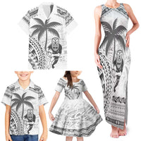Custom Fiji Black Fern Family Matching Tank Maxi Dress and Hawaiian Shirt Maori Warroir with Fijian Masi Pattern