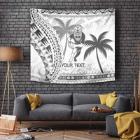 Custom Fiji Black Fern Tapestry Maori Warroir with Fijian Masi Pattern LT9 - Polynesian Pride