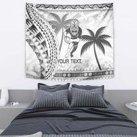 Custom Fiji Black Fern Tapestry Maori Warroir with Fijian Masi Pattern LT9 - Polynesian Pride