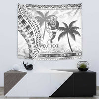 Custom Fiji Black Fern Tapestry Maori Warroir with Fijian Masi Pattern LT9 - Polynesian Pride