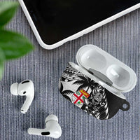 Fiji New Zealand Rugby Personalised AirPods Case Maori and Tapa Pattern - Polynesian Pride