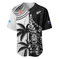 Custom Fiji New Zealand Baseball Jersey Maori mix Tapa Pattern Version LT9 Black - Polynesian Pride