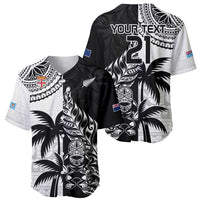 Custom Fiji New Zealand Baseball Jersey Maori mix Tapa Pattern Version LT9 - Polynesian Pride