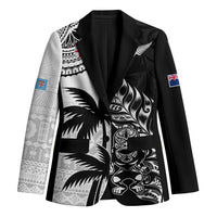 Fiji New Zealand Rugby Personalised Blazer Maori and Tapa Pattern - Polynesian Pride