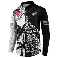 Custom Fiji New Zealand Button Sweatshirt Maori mix Tapa Pattern Version LT9 - Polynesian Pride
