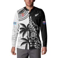 Custom Fiji New Zealand Button Sweatshirt Maori mix Tapa Pattern Version LT9 - Polynesian Pride
