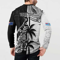 Custom Fiji New Zealand Button Sweatshirt Maori mix Tapa Pattern Version LT9 - Polynesian Pride