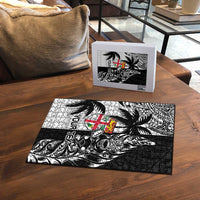 Fiji New Zealand Rugby Personalised Puzzle Maori and Tapa Pattern - Polynesian Pride
