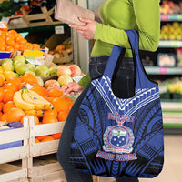 Custom Manu Samoa Sevens Rugby Grocery Bag Samoan Tribal Tattoo