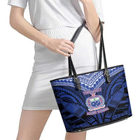 Custom Manu Samoa Sevens Rugby Leather Tote Bag Samoan Tribal Tattoo LT9 - Polynesian Pride