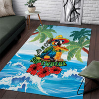 Funny Parrot Margarita Five O'clock Somewhere Area Rug