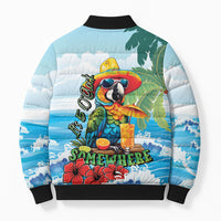Funny Parrot Margarita Five O'clock Somewhere Bomber Puffer Jacket
