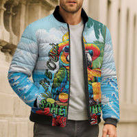 Funny Parrot Margarita Five O'clock Somewhere Bomber Puffer Jacket