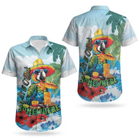 Funny Parrot Margarita Five O'clock Somewhere Couples Matching Puletasi and Hawaiian Shirt LT9 - Polynesian Pride
