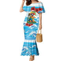 Funny Parrot Margarita Five O'clock Somewhere Family Matching Mermaid Dress and Hawaiian Shirt
