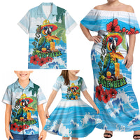 Funny Parrot Margarita Five O'clock Somewhere Family Matching Off Shoulder Maxi Dress and Hawaiian Shirt LT9 - Polynesian Pride