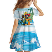 Funny Parrot Margarita Five O'clock Somewhere Family Matching Puletasi and Hawaiian Shirt