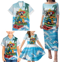 Funny Parrot Margarita Five O'clock Somewhere Family Matching Puletasi and Hawaiian Shirt LT9 - Polynesian Pride