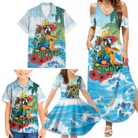 Funny Parrot Margarita Five O'clock Somewhere Family Matching Summer Maxi Dress and Hawaiian Shirt LT9 - Polynesian Pride