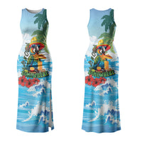 Funny Parrot Margarita Five O'clock Somewhere Family Matching Tank Maxi Dress and Hawaiian Shirt LT9 Mom's Dress Blue - Polynesian Pride