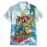 Funny Parrot Margarita Five O'clock Somewhere Hawaiian Shirt LT9 Blue - Polynesian Pride