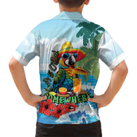 Funny Parrot Margarita Five O'clock Somewhere Kid Hawaiian Shirt
