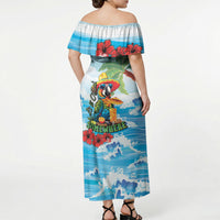 Funny Parrot Margarita Five O'clock Somewhere Off Shoulder Maxi Dress LT9 - Polynesian Pride