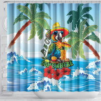 Funny Parrot Margarita Five O'clock Somewhere Shower Curtain