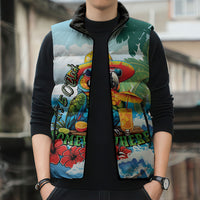Funny Parrot Margarita Five O'clock Somewhere Sleeveless Puffer Jacket
