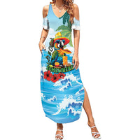 Funny Parrot Margarita Five O'clock Somewhere Summer Maxi Dress