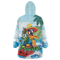 Funny Parrot Margarita Five O'clock Somewhere Wearable Blanket Hoodie