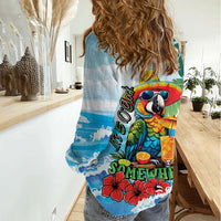 Funny Parrot Margarita Five O'clock Somewhere Women Casual Shirt