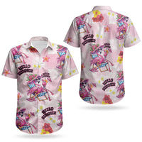 Hawaii Flamingo Hello Summer Couples Matching Mermaid Dress and Hawaiian Shirt Hawaiian Quilt Pattern LT9 - Polynesian Pride
