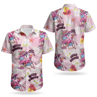 Hawaii Flamingo Hello Summer Couples Matching Off Shoulder Maxi Dress and Hawaiian Shirt Hawaiian Quilt Pattern LT9 - Polynesian Pride