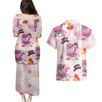 Hawaii Flamingo Hello Summer Couples Matching Puletasi and Hawaiian Shirt Hawaiian Quilt Pattern