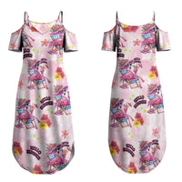 Hawaii Flamingo Hello Summer Couples Matching Summer Maxi Dress and Long Sleeve Button Shirt Hawaiian Quilt Pattern LT9 - Polynesian Pride
