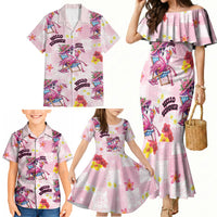 Hawaii Flamingo Hello Summer Family Matching Mermaid Dress and Hawaiian Shirt Hawaiian Quilt Pattern LT9 - Polynesian Pride