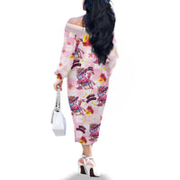 Hawaii Flamingo Hello Summer Family Matching Off The Shoulder Long Sleeve Dress and Hawaiian Shirt Hawaiian Quilt Pattern