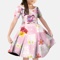 Hawaii Flamingo Hello Summer Family Matching Off Shoulder Maxi Dress and Hawaiian Shirt Hawaiian Quilt Pattern