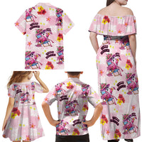 Hawaii Flamingo Hello Summer Family Matching Off Shoulder Maxi Dress and Hawaiian Shirt Hawaiian Quilt Pattern