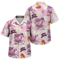 Hawaii Flamingo Hello Summer Family Matching Off Shoulder Maxi Dress and Hawaiian Shirt Hawaiian Quilt Pattern LT9 Son's Shirt Pink - Polynesian Pride
