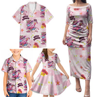 Hawaii Flamingo Hello Summer Family Matching Puletasi and Hawaiian Shirt Hawaiian Quilt Pattern LT9 - Polynesian Pride
