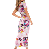 Hawaii Flamingo Hello Summer Family Matching Short Sleeve Bodycon Dress and Hawaiian Shirt Hawaiian Quilt Pattern