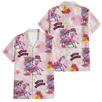 Hawaii Flamingo Hello Summer Family Matching Summer Maxi Dress and Hawaiian Shirt Hawaiian Quilt Pattern LT9 Dad's Shirt - Short Sleeve Pink - Polynesian Pride