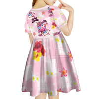Hawaii Flamingo Hello Summer Kid Short Sleeve Dress Hawaiian Quilt Pattern