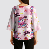 Hawaii Flamingo Hello Summer Kimono Sleeve Blouse Hawaiian Quilt Pattern